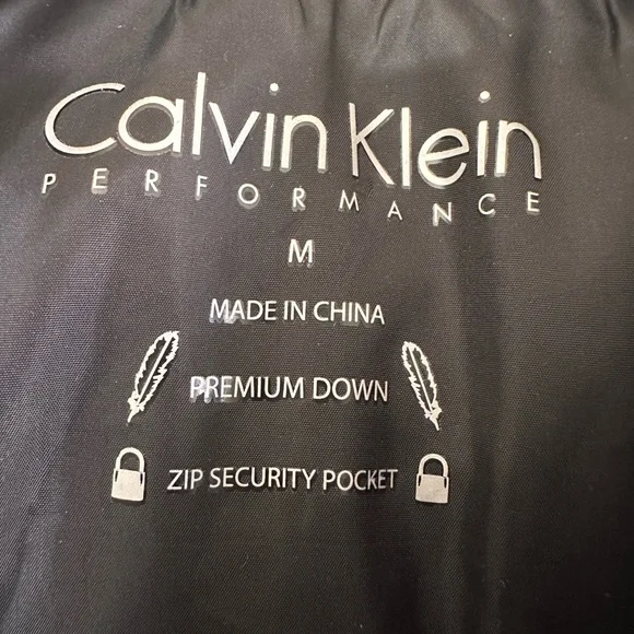 Calvin Klein performance premium down full zip light weight black vest size M - Picture 6 of 14